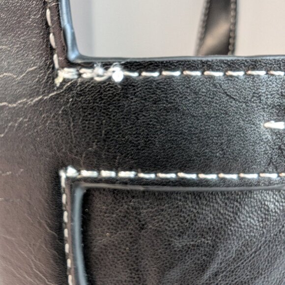 Black Leather - In the Loop Bucket Bag, NWOT - Crossbody Bag w/inner canvas bag - Picture 7 of 8